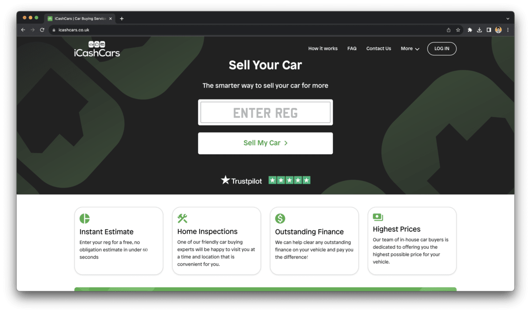 The iCashCars vehicle valuation site